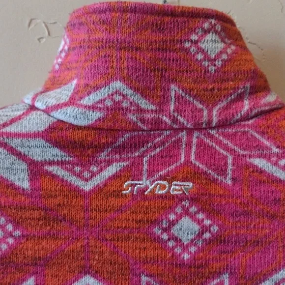 Spyder 1/4 Zip Pullover Salmon and Pink - Picture 4 of 6